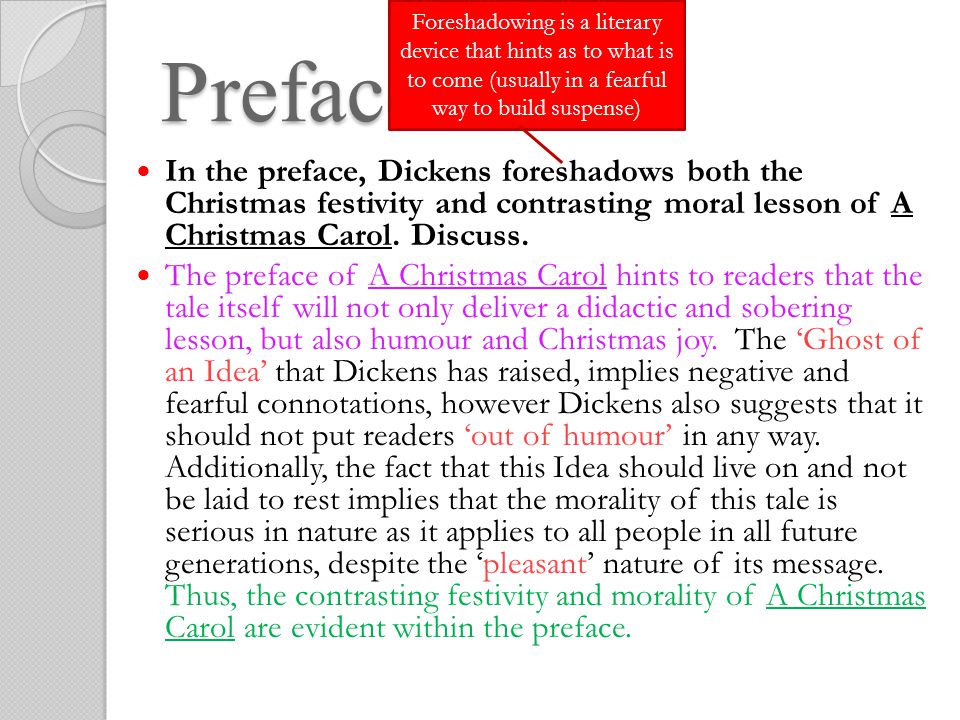 What are some examples of literary devices in A Christmas Carol?